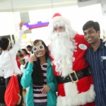 Santa spreading good cheer at the Hong Kong Airport