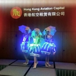 Maries Marionette dancers with their amazing LED costumes and umbrellas.
