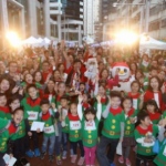 Santa at Swire Properties three-day Christmas street fair in Tai Koo Place, Quarry Bay.