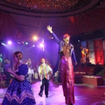 Our ringmaster performing for a private circus theme event at the Hyatt.