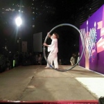 Acrobatics artist performs at Chater Gardens. 
