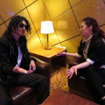 Michael Jackson being interviewed after the show.