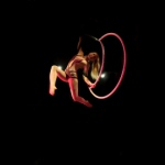 Some performances feature two hoops instead of one. 