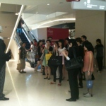 Headless man at Hysan Place launch event drawing big crowds.