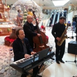 Hong Kong musicians performing at a shopping mall Christmas event