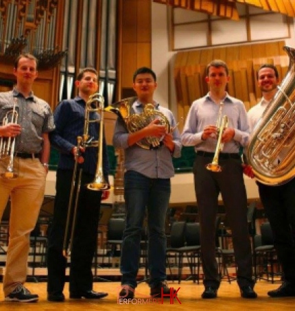 Hong Kong five Brass Band musician taking photo at a corporate event 