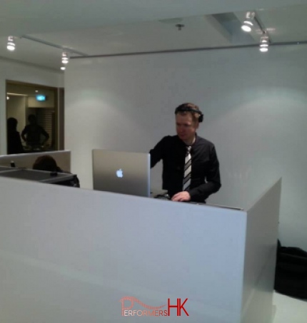 DJ G making music in Hong Kong