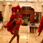 Our Vegas showgirls dancing at 109 Repulse Bay. 
