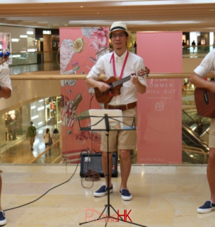 Hong Kong three Ukulele players performing at a corporate event