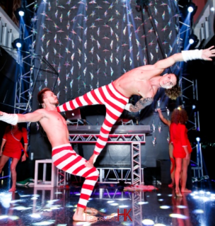 Male acro duo circus performance in Hong Kong