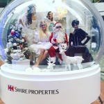 Santa and Xmas angel models performing in Tai Koo Citiplaza for the Swire Faire.