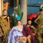 Our girls in mixed color cancan costumes at HKCEC annual dinner performance in Hong Kong.