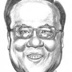 Caricature of the former Chief Executive of Hong Kong. 