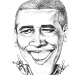 Caricature of Barack Obama. 