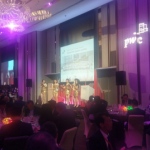 Musicians performing on stage at an annual dinner event in Hong Kong, W hotel