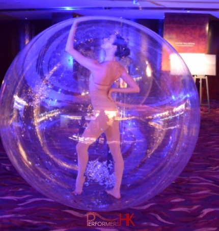 Girl inside bubble 