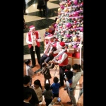 Xmas music trio band playing in front of kids and family at shopping mall in HK 2015