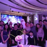 Group photo with Santa John at wedding event at Grand Hyatt