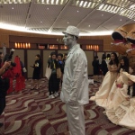 Silver man statue performer at annual dinner event HKCEC Wan Chai 2017