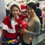 Balloons Elf at hsbc private banking event for office christmas party