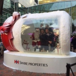 Wayne inside the giant Christmas Jar in Hong Kong