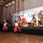 African dancers and drummers at event in Four Seasons hotel