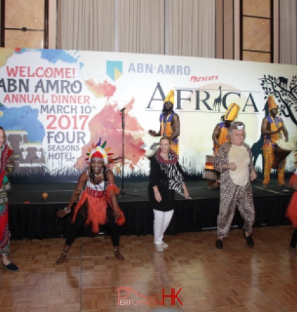 African drummers with abn amro ceo