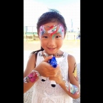 Unicorn face painting by Rainy