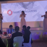 3 girls performing for event bank of singapore