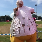 Fat chef at Stanley Sports ground , Hong Kong