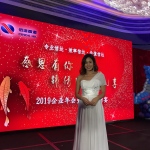 Listing event MC in ball gown