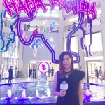 Event MC in black dress at HK landmark