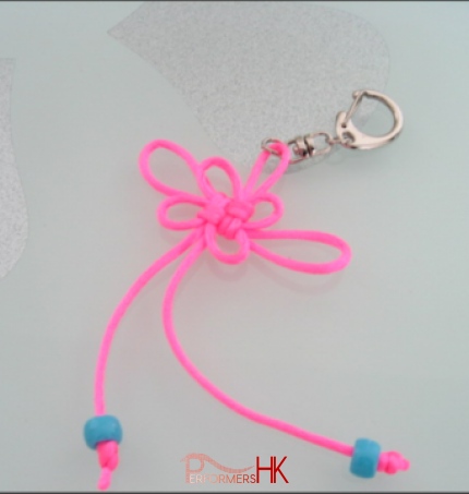 knowtted lucky charm key chain in pink