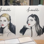 work by caricature artist 2 female guests portrait