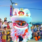 LED Lion dance team at the Harbour chill carnival hired by Hong Kong Tourism board to entertain