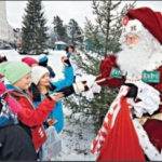 Mario handing out gifts to local kids in Finland