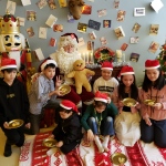 Mario with kids at an event for a shopping mall